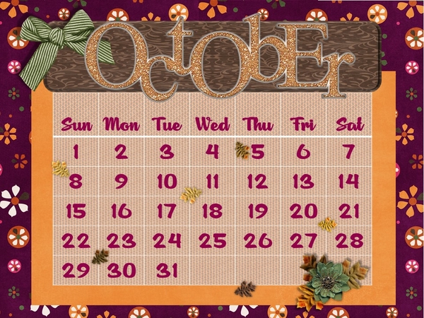 October Calendar - October 2017 Connie Prince Challenge