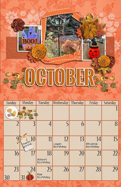 October Calendar