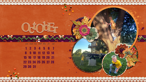 October Desktop Calendar
