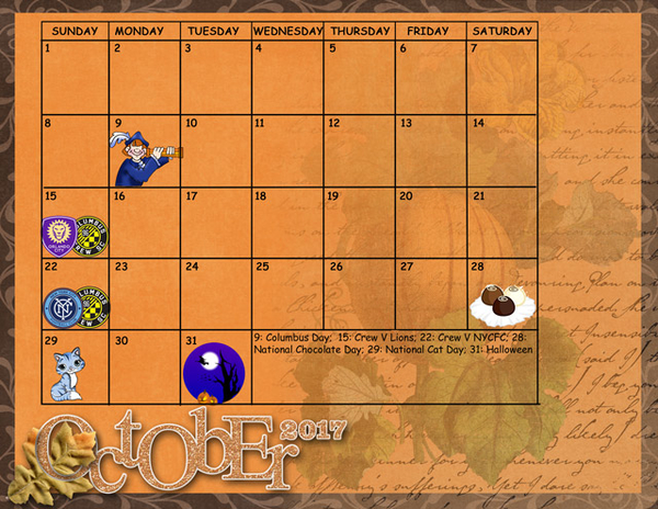 October Sum Up Calendar