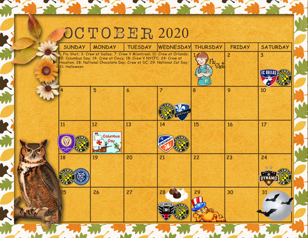 October Sum-Up Calendar