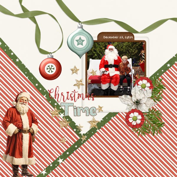 Ollie with Santa White Christmas