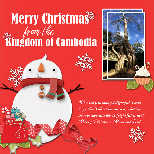 Our Christmas card from Cambodia to Family and Friends
