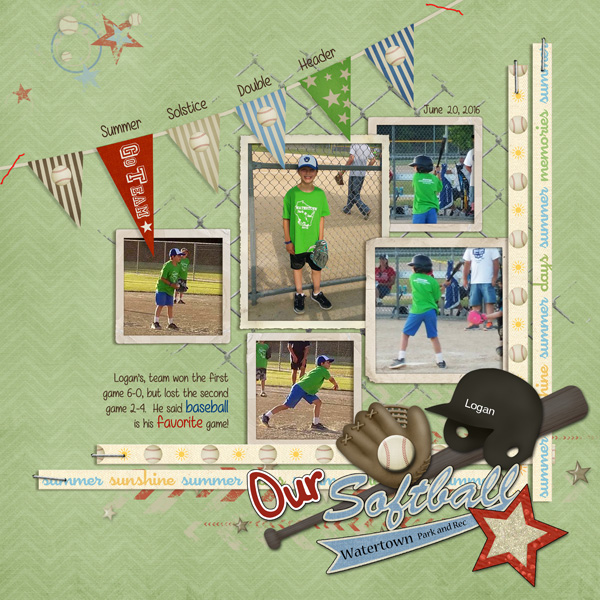 Our Softball Star - Scraplift Challenge June 2016