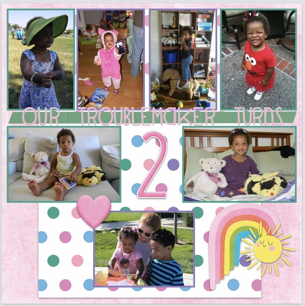 Our Troublemaker Turns 2 (Layout Bingo Sept 2022)