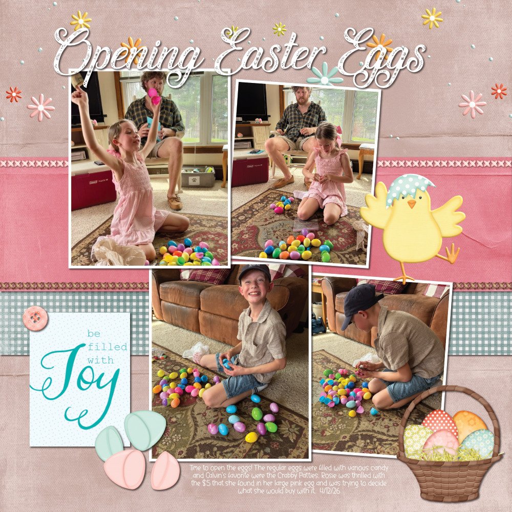 Page 2: Our Easter Together; Opening Easter Eggs 4/12/26