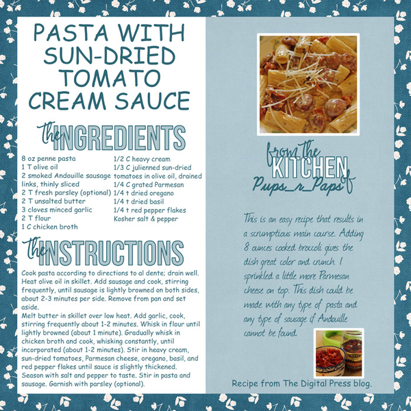 Pasta with Sun-Dried Tomato Cream Sauce