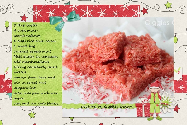 Peppermint Rice Crispy treats