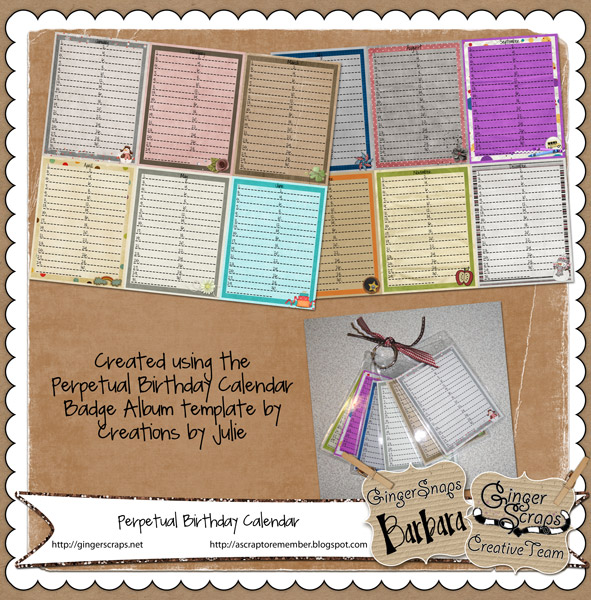 Perpetual Birthday Calendar