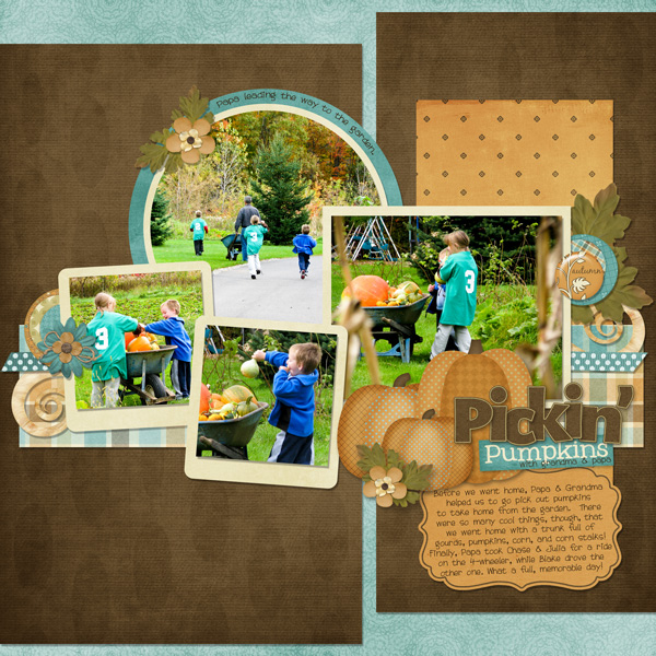 Pickin' Pumpkins with grandma and papa