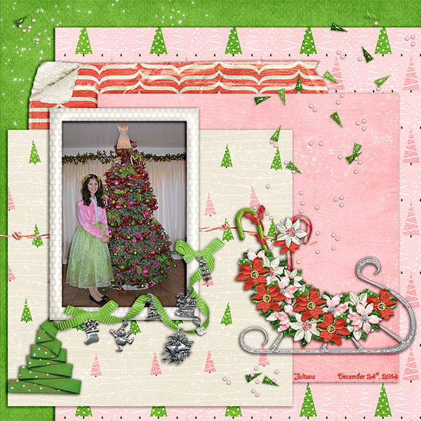 pink and green Xmas