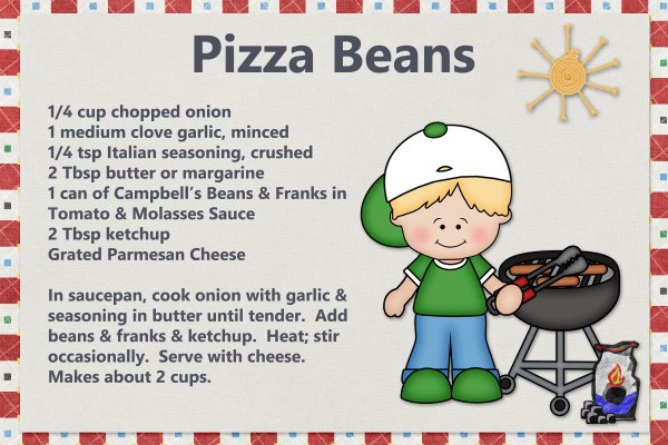 Pizza Beans Recipe Card