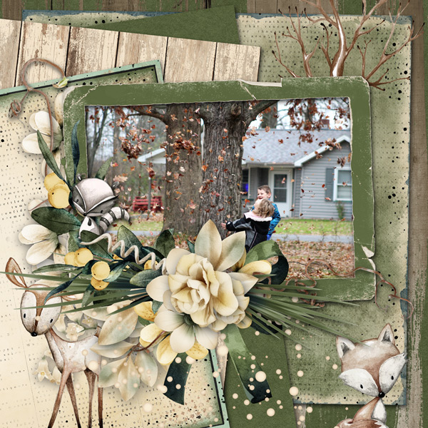 playing in the leaves