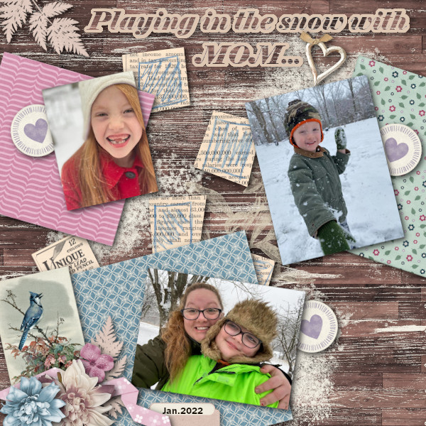 Playing in the snow with MOM