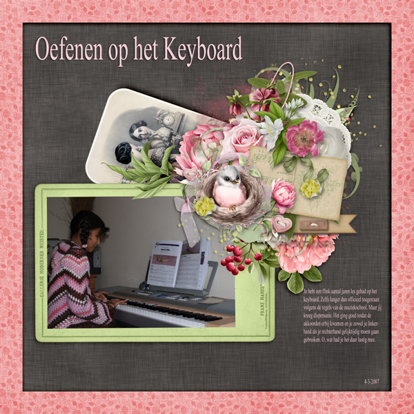 practising on the keyboard