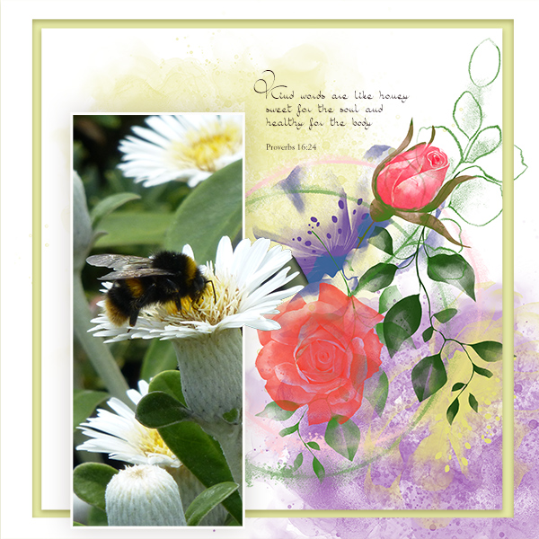 Pretty flower with bee