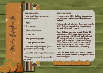 Pumpkin Pie Recipe