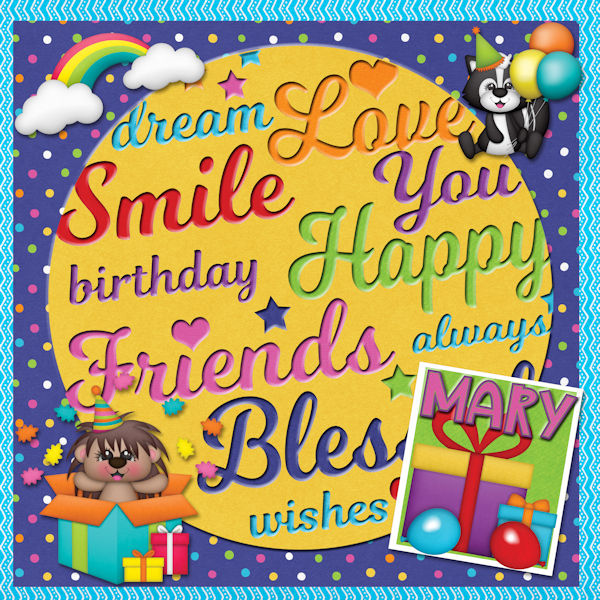 Rainbow birthday cutout