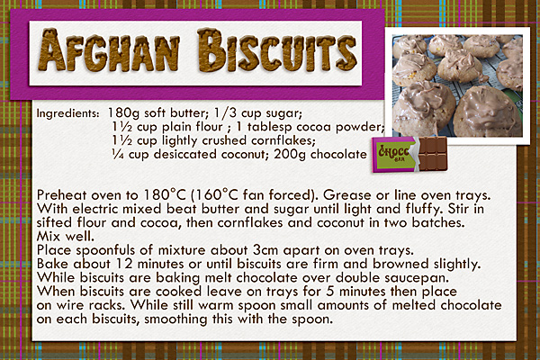 Recipe Card - Afghan Biscuits