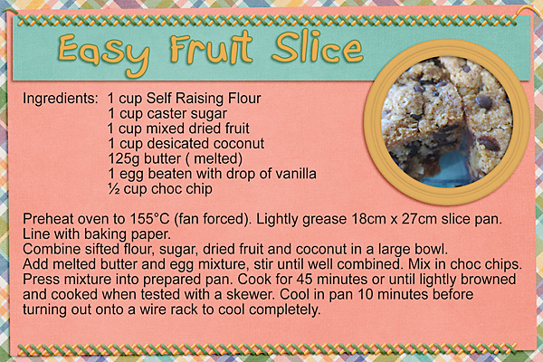 Recipe Card Challenge - Easy Fruit Slice