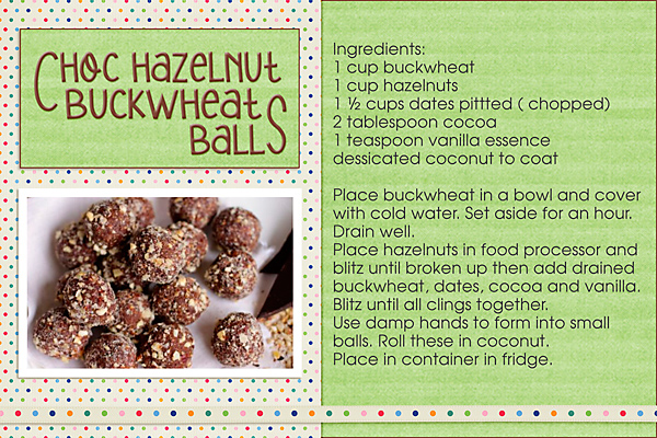 Recipe Card - Choc Hazelnut Buckwheat Balls