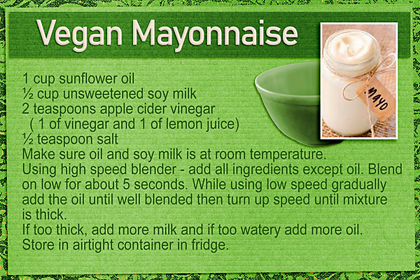 Recipe Card - Vegan Mayonaise