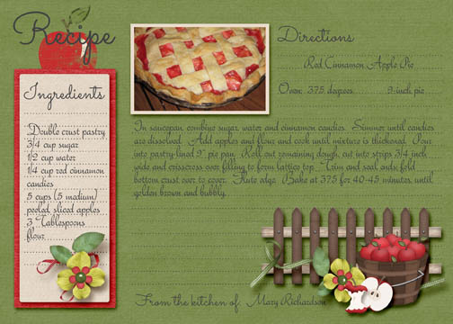 Red Cinnamon Apple Pie