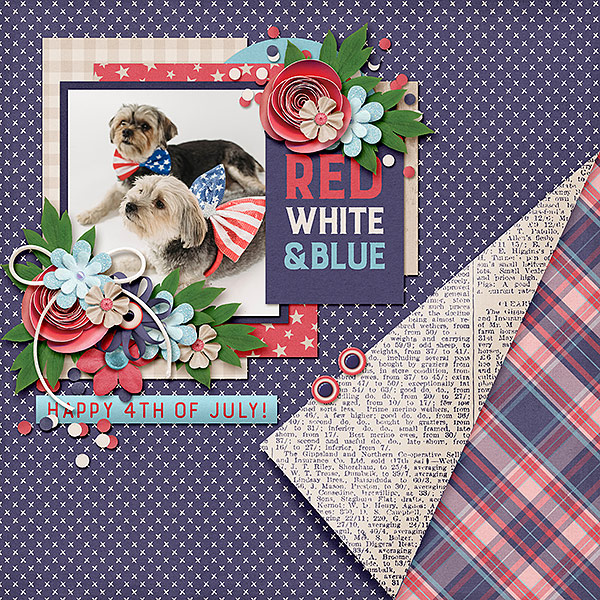 red white + blue