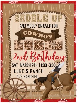 Rodeo Birthday Invite
