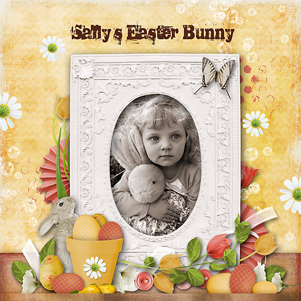 Sally with her Easter bunny