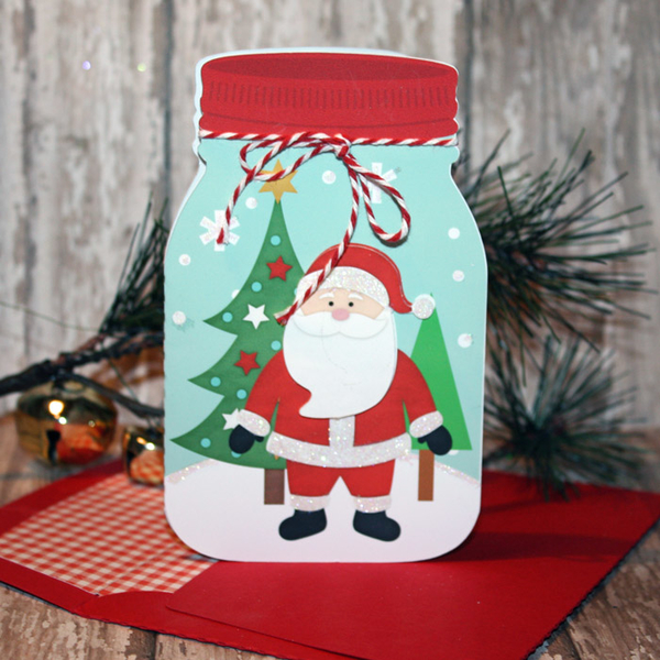 Santa Ball Jar Card