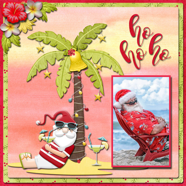 Santa relaxing at the Beach