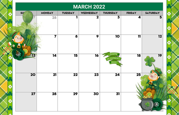 School Calendar March 2022