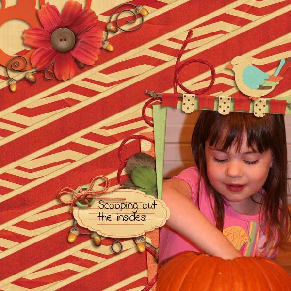 Scooping out the pumpkin