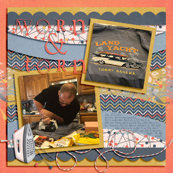 Scott patching his favorite shirt 8.22.20