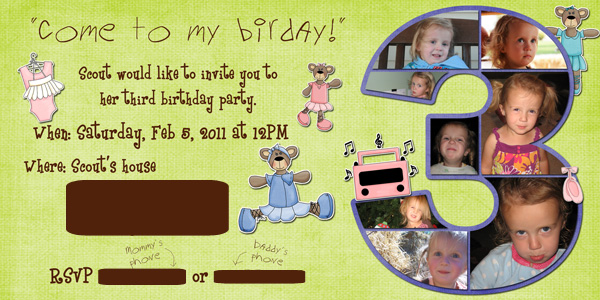 Scout's bday invitation