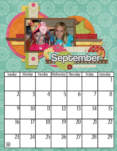 Sept 2012 Wall Calendar