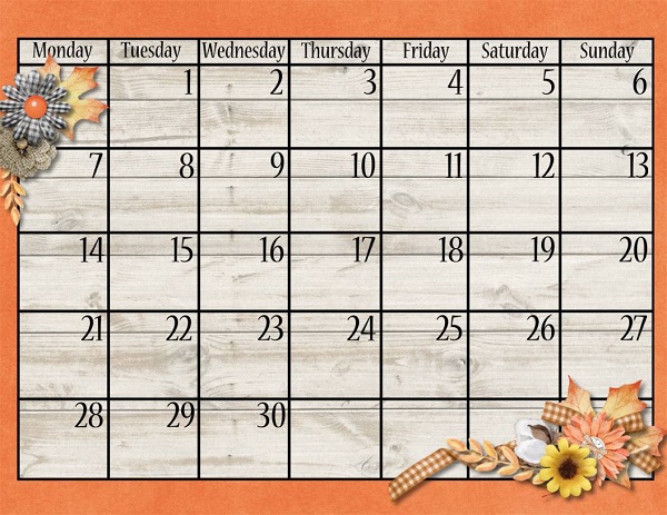 Sept 2020 Calendar bottom
