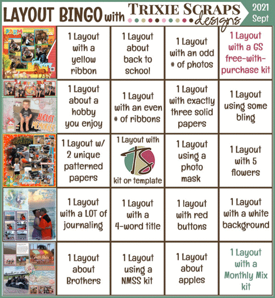 Sept 2021 BINGO Layout Challenge