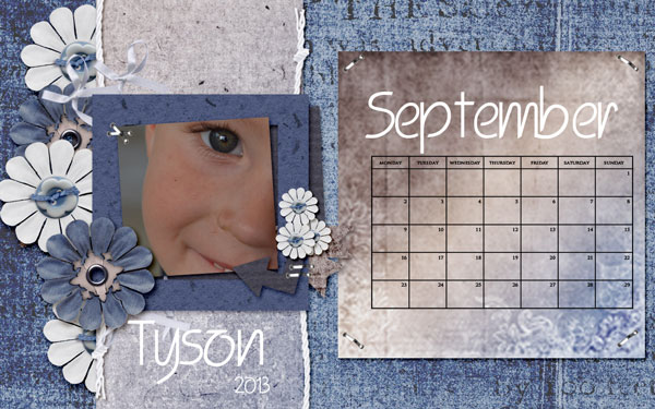 Sept Desktop Calendar, TY