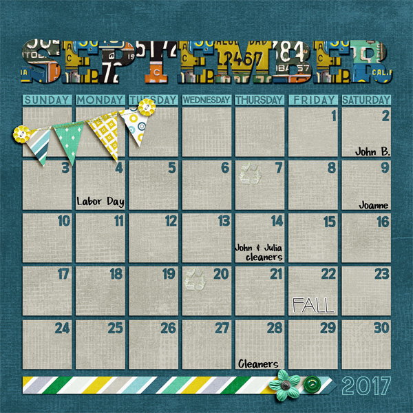 September 2017 Calendar