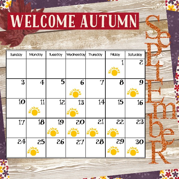 September 2017 Calendar