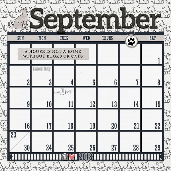September 2018 Calendar