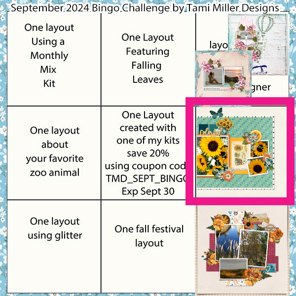 September 2024 bingo layout