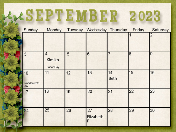 September Calendar