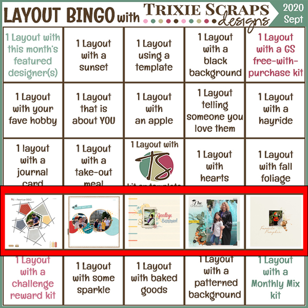 September Layout Bingo