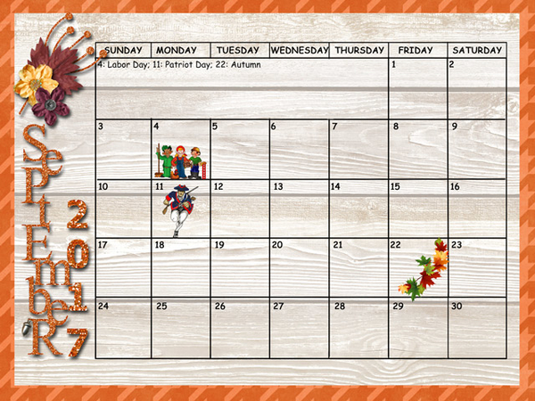 September Sum-Up Calendar