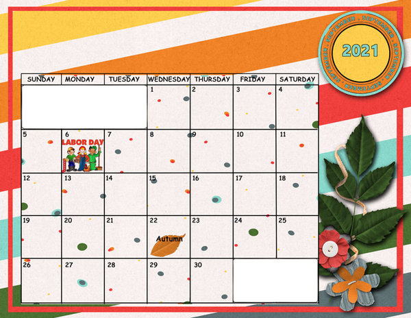 September Sum-Up Calendar