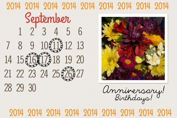 September Unlined Card