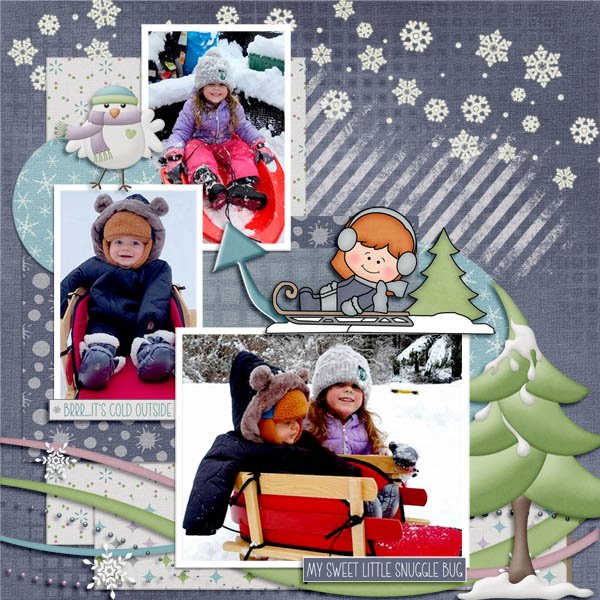 Shayla and Caleb sledding fun!